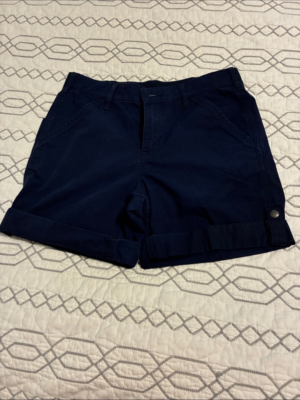 Carhartt Women's Dark Navy Roll-Tab Bermuda Shorts